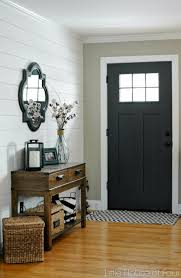 Wall paneling, entrance bench, and gray and beige tiling. 35 Impressive Diys You Need At Your Entry