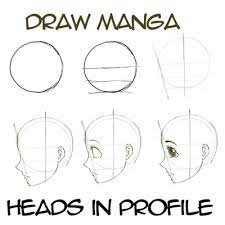 Anime male face side view surprised expression drawing for a. How To Draw Anime Manga Faces Heads In Profile Side View How To Draw Step By Step Drawing Tutorials