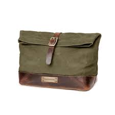 DRAKENSBERG Toiletry Bag »otis« Forest-green, Handmade Wash Bag for Men  Made From Waxed Canvas and Hardened Leather.