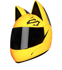 Black And Yellow Motorcycle Helmet Hana S Cat Ear Motorcycle Helmet Except It S Not Sparkly Purple Helmet Motorcycle Helmets Creative Helmet Design