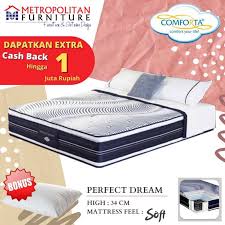 Itu bisa jadi kasur lama anda sudah tiba waktunya untuk diganti dengan produk comforta. Kasur Springbed Comforta Perfect Dream Spring Bed Matras Terbaru Agustus 2021 Harga Murah Kualitas Terjamin Blibli
