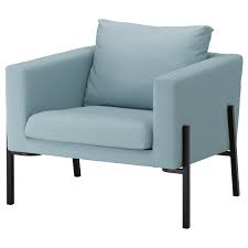 This beautiful chair stands on modern angled wooden front feet with sweeping tear dropped arms. Koarp Armchair Cover Orrsta Light Blue Ikea