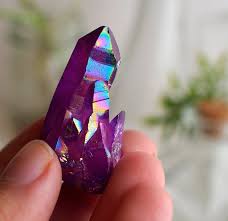 Bismuth Crystal For Sale Uk Purple Aura Quartz Cluster Natural Crystal Cluster Titanium Plated Aura Quartz Cluster Purple Aura Purple Aura Quartz