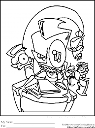 Here's what happened when 15 random people took turns drawing and describing, starting with the prompt invader zim bad oc. Zim Coloring Pages Coloring Home