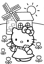 Cotton quilt fabric hello kitty thought bubble black red white. Hello Kitty Black And White Coloring Home