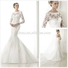 Detachable Long Sleeves Jacket Illusion Neckline Lace Applique Mermaid Muslim We Detachable Sleeves Wedding Dress Wedding Dresses White Strapless Wedding Dress