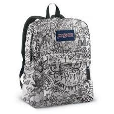 Black And White Jansport Backpack Jansport Superbreak Backpack School Bag Black White Doodle For Girls Jansport Jansport Superbreak Backpack Jansport Backpack