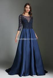 Robe De Soiree Bleu Nuit Luxe