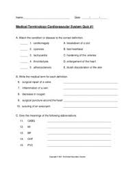Medical Terminology Cardiovascular System 3 Quiz Pack Medical Terminology Medical Medical Gifts Doctor