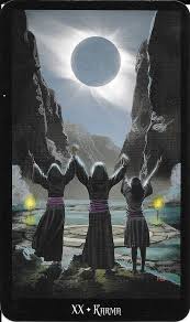 I created this wheel to complement the tables i created so mine may differ in how much information is contained within it. The Tarot Of Eli The Witches Tarot Key 20 Karma The Thoth Tarot Atu 20 The Aeon