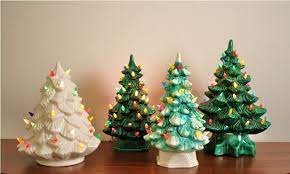 Vintage 1960s Ceramic Christmas Tree Electric Jeweled Christmas Trees Ceramic Christmas Trees Christmas Jars
