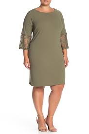Sharagano 3 4 Lace Bell Sleeve Dress Plus Size Hautelook