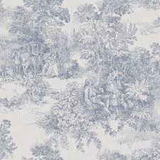 A Vintage Book 1665 Non Woven Wallpaper Galantes Toile De Jouy Blue Motif On Flax Borastapeter Antique Wallpaper Toile Wallpaper Scandinavian Wallpaper