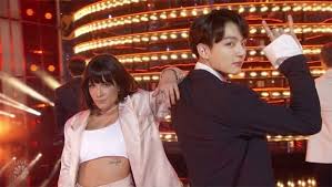 Check out how fans reacted to . Halsey And Jungkook Bbmas2019 Hollywood Life Talk Show Jungkook