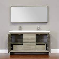 Our large selection of different sizes and styles allow great design customization. Ripley 57 Double Modern Bathroom Vanity Set In Gray With Mirror Walmart Com Walmart Com