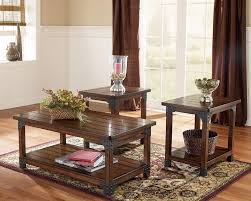Amazon Com Ashley Furniture Signature Design Murphy 3 Piece Occasional Table Set Medium Brown Gatewa Living Room Table Sets Coffee Table Living Room Table