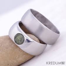 Moldavite Simple Wedding Band Handmade Stainless Steel Gemstone Band Engagement Ring For Her For Him Plain Band Classic With Moldavite Simple Wedding Bands Engagement Ring For Her Wedding Rings For Women