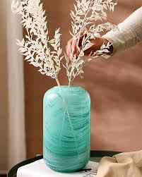 Maybe you would like to learn more about one of these? Buy Glass Flower Vase Blue Hand Blown Glass Vase Decorative Glass Vase For Home Decor Modern Floral Vase For Living Room Centerpieces Tabletop Wedding Online In Italy B091qb559f