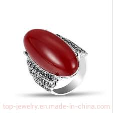silver plated red gem ring top grade