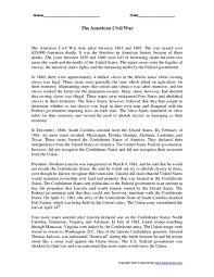 The improved _____ and _____ of the minie ball are a deadly combination. The American Civil War Worksheet For 6th 8th Grade Lesson Planet