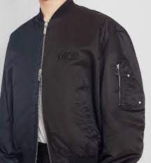Dior And Judy Blame Bomber Jacket Navy Blue And Black Satin Technical Twill Ready To Wear Men S Fashion Dior Dior Jacket Fashion Black Bomber Jacket