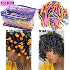 Here you may to know how to roll hair with rollers. Buy 100pcs Perm Rods Set For Natural Hair 5 Sizes Cold Wave Rods Hair Rollers For Women Hair Curling Rods For Long Medium Small Hair Curler Styling Diy Hairdressing Tools Orange Purple Gray Blue Yellow Online In