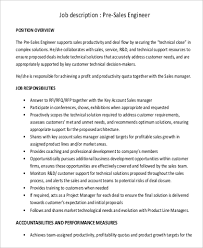 Free 9 Sales Engineer Job Description Samples In Pdf