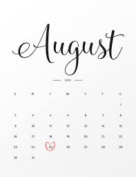 August is the eighth month of the year in the julian and gregorian calendars, and the fifth of seven months to have a length of 31 days. Your Due Date August 25 2020 During Pregnancy