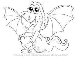 Learn How To Draw A Baby Dragon For Kids Dragons Step By Step Drawing Tutorials Drawing Cartoon Characters Drawings Cartoon Drawings