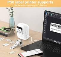 MARKLIFE Stampante per etichette con codice a barre, mini etichettatrice  autoadesiva, Bluetooth Thermal P50, compatibile con smartphone e PC  (bianco, ...