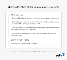 How To List Microsoft Office Skills On A Resume In 2021