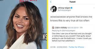 In 2020, teigen was famously targeted by qanon and pizzagate conspiracy theorists, who accused her of being associated with epstein, prompting teigen to block over a million twitter accounts. Chrissy Teigen Comes Under Fire For Tone Deaf Tweet About Buying A Designer Bag