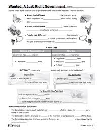 Wanted A Just Right Government Updated Icivics Social Studies Worksheets Government Social Studies Government Lessons