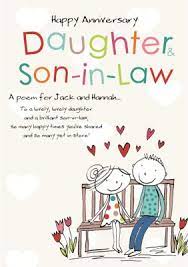  son happy 1st wedding anniversary card. A Poem For Daughter And Son In Law Personalised Happy Anniversary Card Moonpig