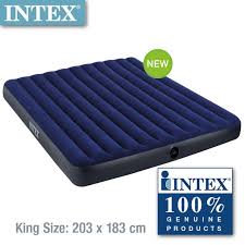 Dimensions of a king size air mattress are 76×80 inches, with the height ranging from 5 to 25 inches. Starzdeals Intex Fiber Tech Dura Beam King 1 83 Air Bed Inflatable Air Mattress Blue Electric Pump Shopee Singapore
