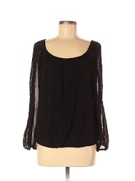 Details About Max Studio Women Black Long Sleeve Blouse Med Petite