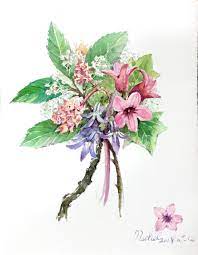 花束 水彩 rachel愛畫畫 植物畫 花水彩画 水彩 画