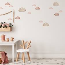 Watercolor Cloud Wall Sticker CUSTOM Set for Kids, Baby Nursery Wall Decor,  Kids Decal, Kid Bedroom Playroom