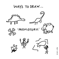 A Long Long Time Ago Word Of Day 119 Prehistoric 365waystodrawfestival Prehistoric Prehistorisch Illustratie I Tekenen Leer Tekenen Illustratie