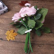 It looks even brighter when paired. Silk Flower Wedding Bouquet Roses Dahlias Artificial Flowers Fall Vivid Fake Leaf Wedding Flower Bridal Bouquets Decoration Flower Core Flower Netflower Clock Aliexpress