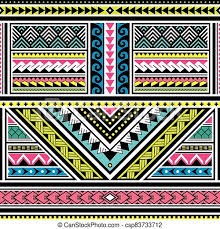 With flowers, the only option is hibiscus. Polynesian Tattoo Seamless Vector Colorful Pattern Hawaiian Tribal Design Inspired By Art Traditional Geometric Art From Canstock