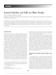 PDF) Lateral Stability and Falls in Older People