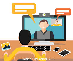 Video call template illustration vector free download