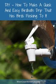 Suspended spigot garden bucket fountain / galvanized bucket floating faucet fountain springtime garden fountain 38.5 high. Diy How To Make A Quick And Easy Birdbath Drip That Has Birds Flocking To It