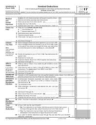 2017 Irs Tax Forms 1040 Schedule A Itemized Deductions