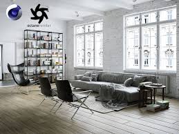 Living Room Interior Scene For Cinema 4d And Octane Render 3d Model Living Room Interior Room Interior Interior