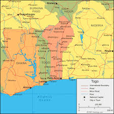 Ghana physical educational wall map from academia maps. Togo Map And Satellite Image