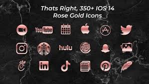 350 Iphone Ios 14 App Png Icons Pack Transparent Rose Gold Etsy In 2020 Icon Pack Icon Social Media Icons Vector