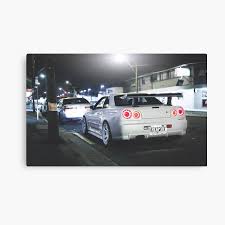 It's the car's electric aesthetic that grabs our attention, mainly the r34's formula silver . Leinwanddrucke Nissan Gtr R34 Redbubble