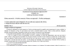 Sesiunea Speciala Bac 2019 Limba Romana Din 27 05 2019 Subiecte Si Bareme Proba E A Edu Ro Jitaruionelblog Pregatire Bac Si Evaluarea Nationala 2020 La Matematica Si Alte Materii Materiale Lectii Formule Exercitii Rezolvate